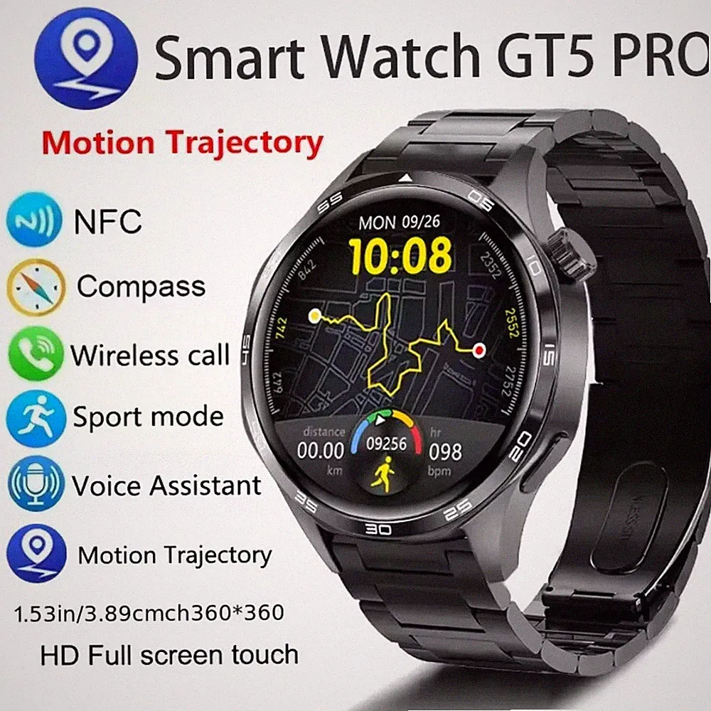 Smartwatch Herren Android Bluetooth Anruf Blutdruck Herzfrequenz Funktion
