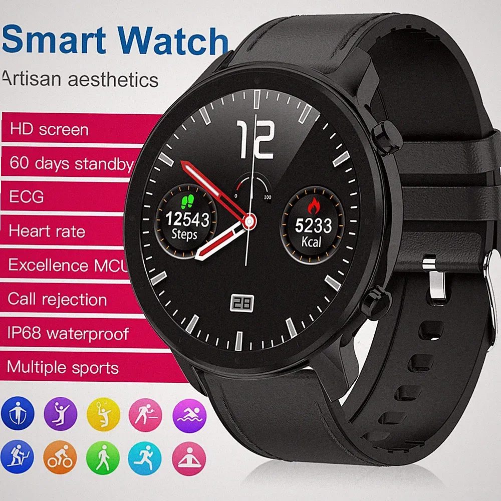 Smartwatch Herren Bluetooth Fitnessuhr Telefonfunktion Blutdruck Schrittzähler