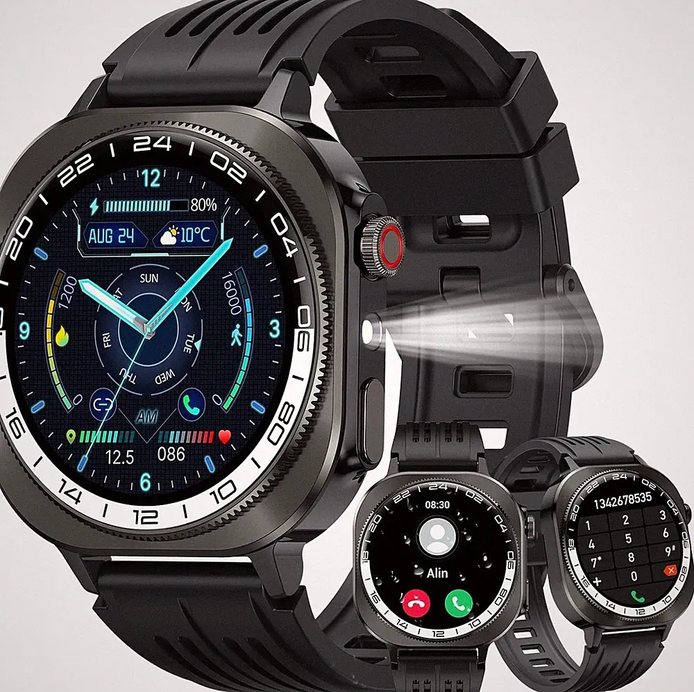 Smartwatch Herren Damen 1,43" mit Bluetooth Anrufen, IP68 Wasserdicht (grün)