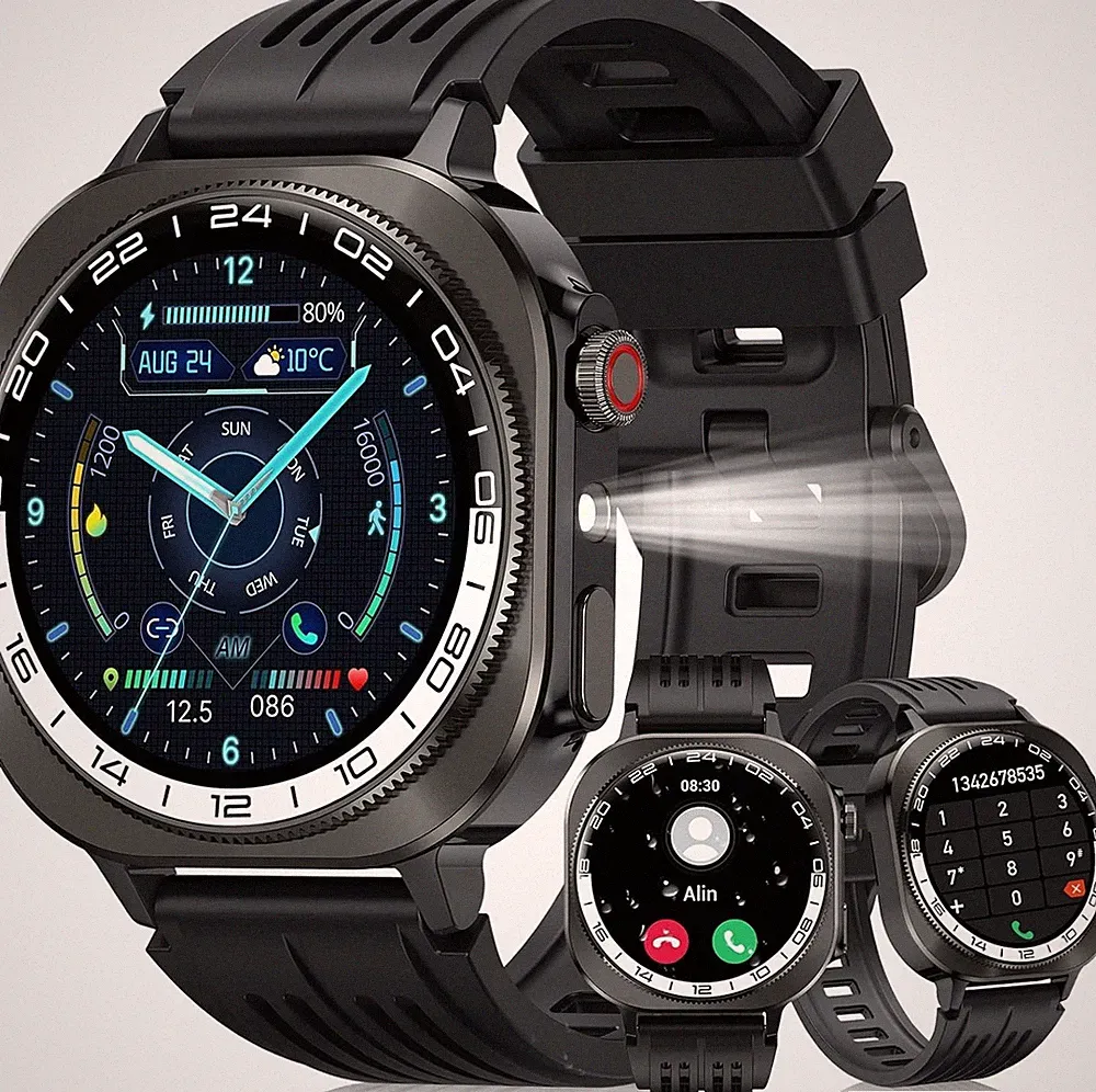 Smartwatch Herren Damen 1,43" mit Bluetooth Anrufen, IP68 Wasserdicht (grün)