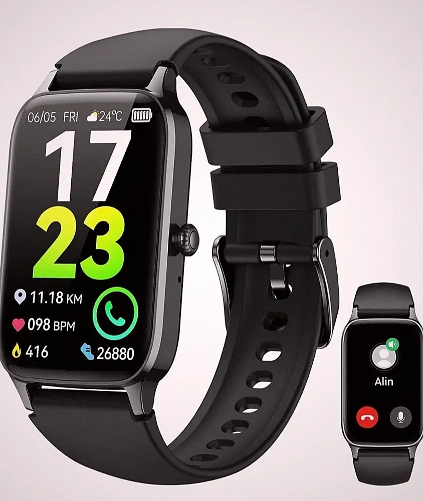 Smartwatch Herren Damen, 1,57" HD Fitnessuhr Herren mit Telefonfunktion, Wasserd