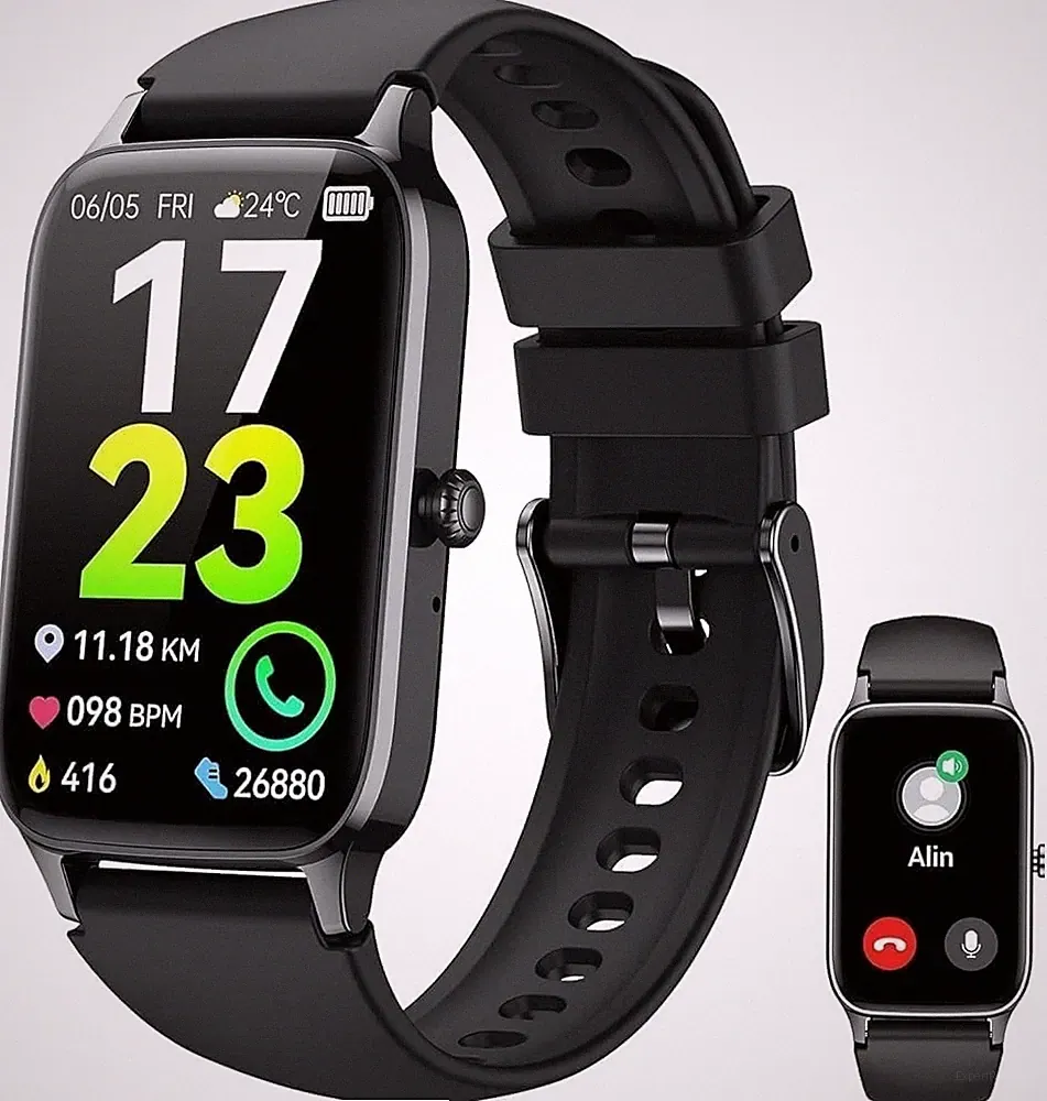 Smartwatch Herren Damen, 1,57" HD Fitnessuhr Herren mit Telefonfunktion, Wasserd