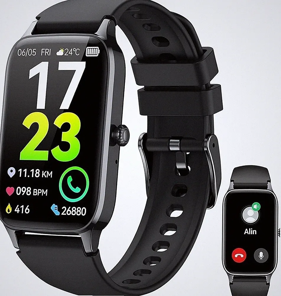 Smartwatch Herren Damen 1,57 HD Fitnessuhr Telefonfunktion Wasserdicht