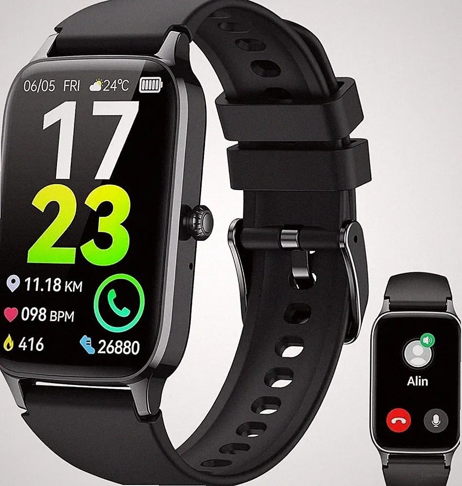 Smartwatch Herren Damen 1,57 Zoll HD Fitnessuhr mit Bluetooth Anruf Robust