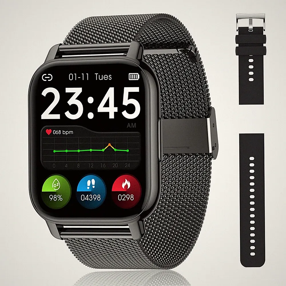 Smartwatch Herren Damen 1.85 Fitnessuhr mit Blutdruckmessung Telefonfunktion