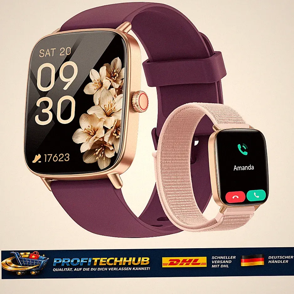 Smartwatch Herren Damen 1.85 HD Sportmodi Fitnessuhr