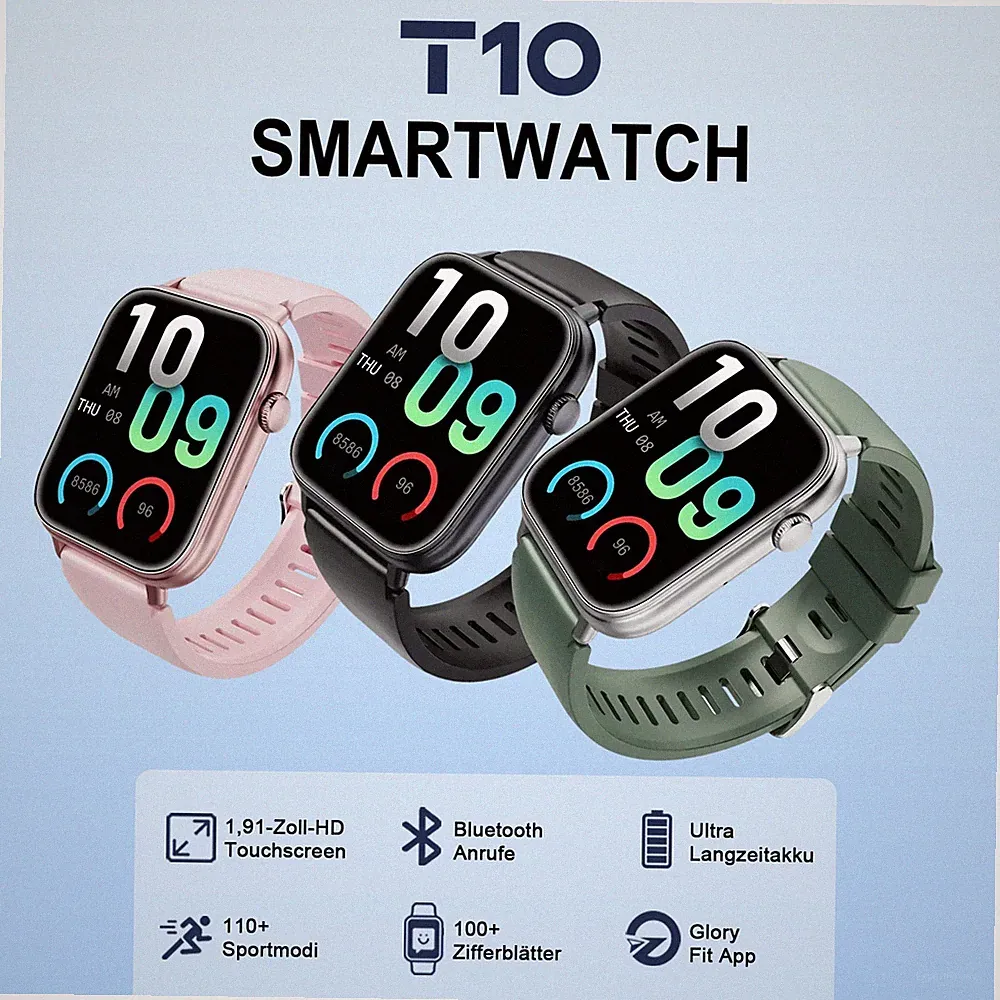Smartwatch Herren Damen, 1,85" HD Touchscreen Smart Watch mit Telefonfunktion