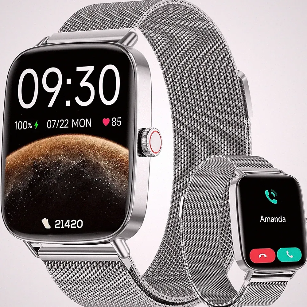 Smartwatch Herren Damen 1,85 Zoll Fitnessuhr 100 Sportmodi Herzfrequenz NEU