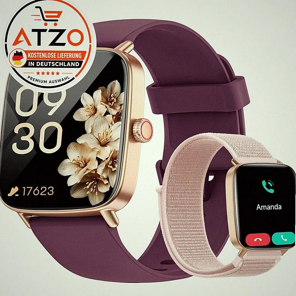 Smartwatch Herren Damen 1,85 Zoll HD Wasserdicht 110 Sport