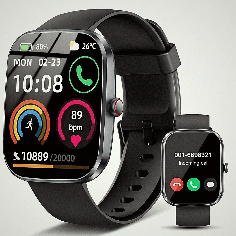 Smartwatch Herren Damen 1,91 HD Fitnessuhr Sportuhr Bluetooth Anrufe IP68 110