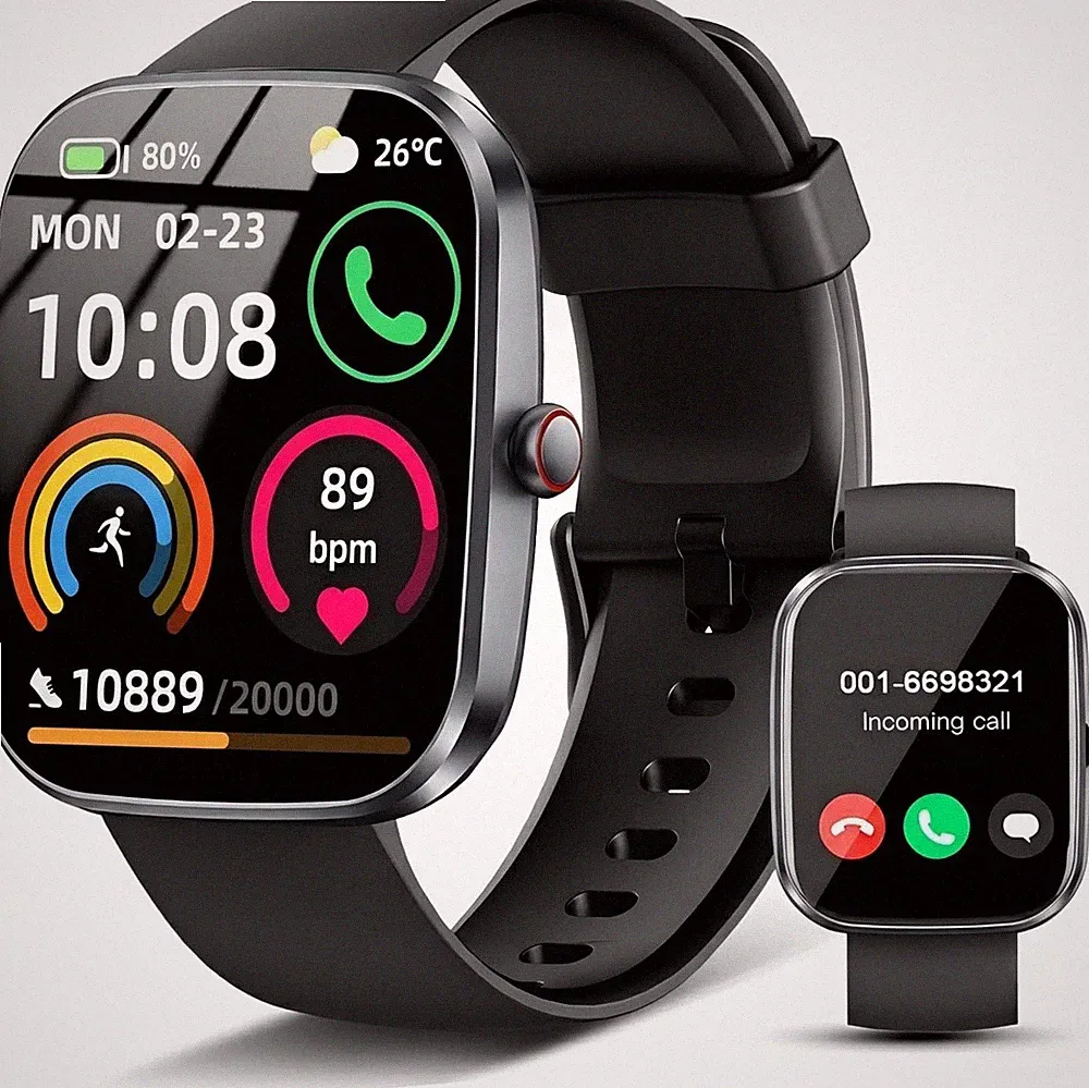 Smartwatch Herren Damen, 1.91''HD Fitnessuhr Sportuhr mit Bluetooth Anrufe