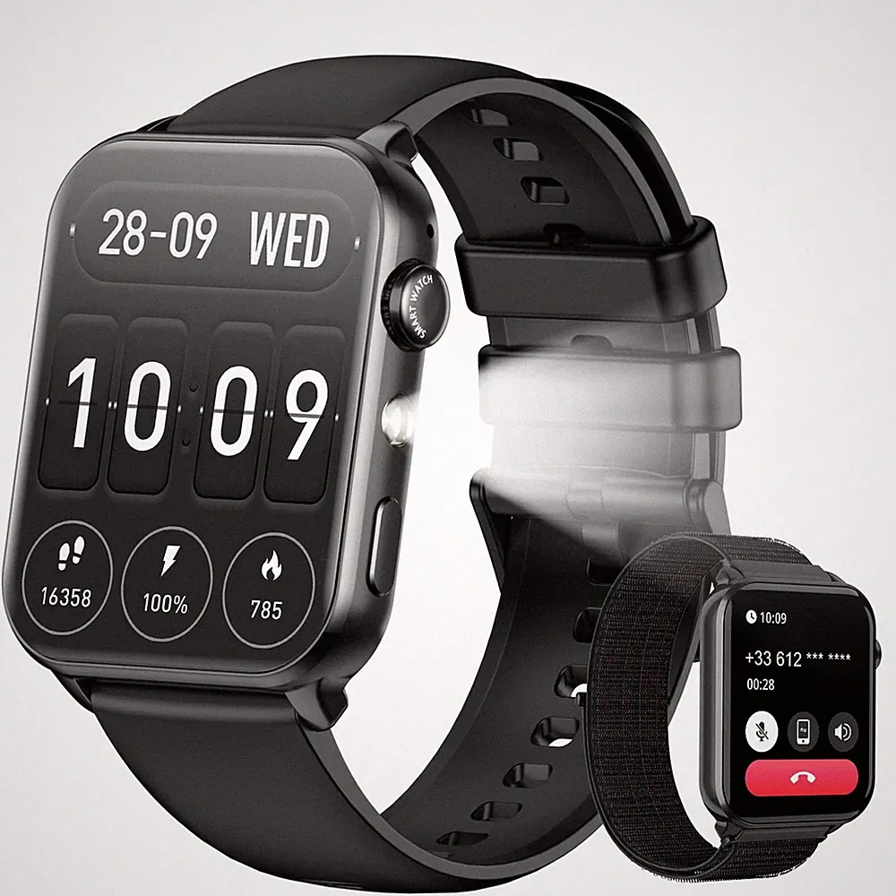 Smartwatch Herren Damen, 1,91'' HD Touch Fitnessuhr mit LED Taschenlampe & Bl...