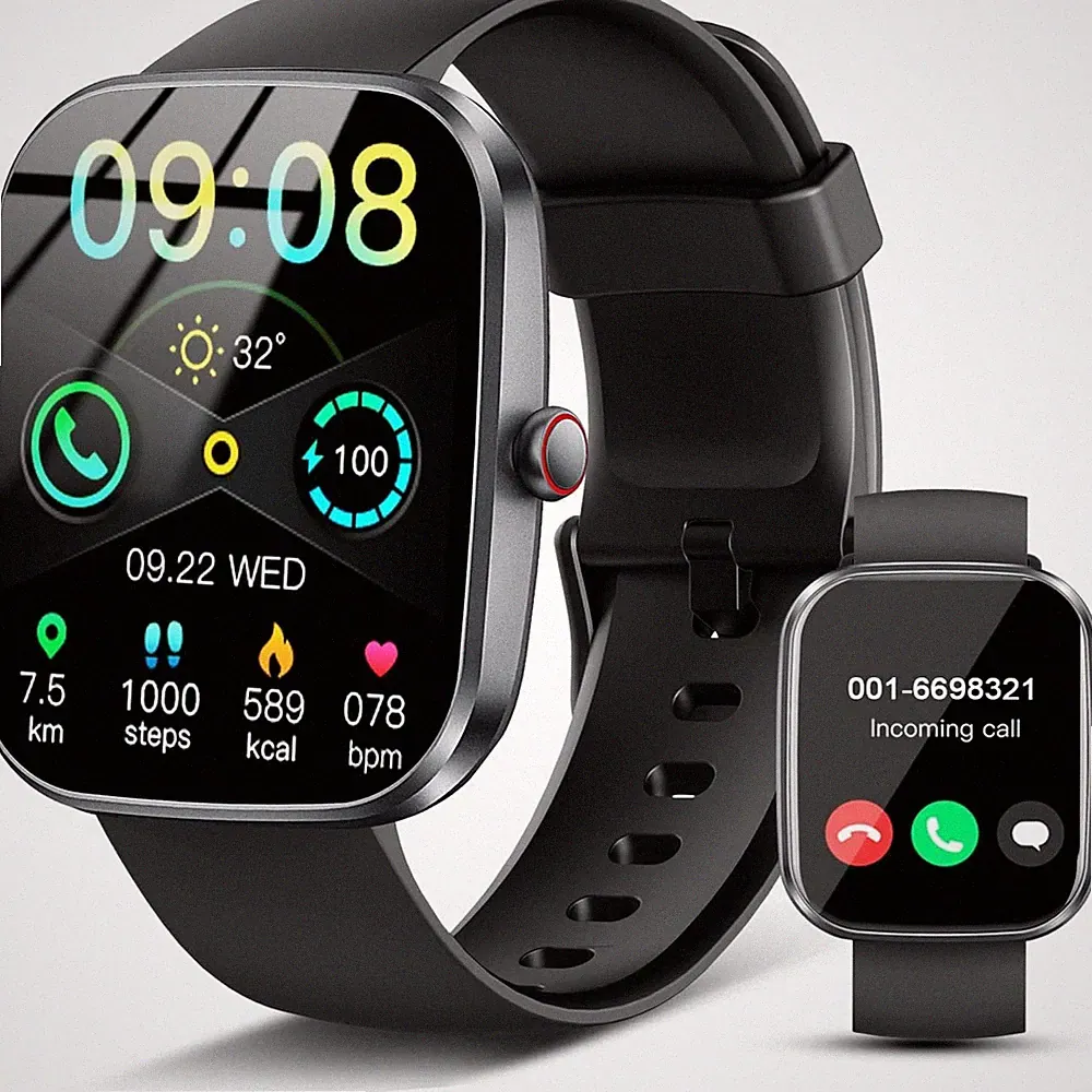 Smartwatch Herren Damen 1,91 HD Touchscreen Fitnessuhr Bluetooth Anrufe