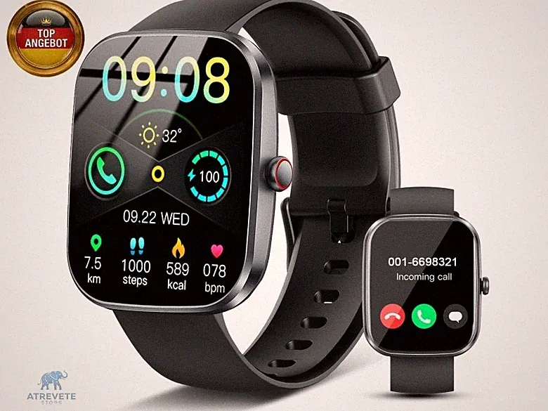 Smartwatch Herren Damen, 1.91'' Zoll HD Smart Watch mit Bluetooth Anrufe