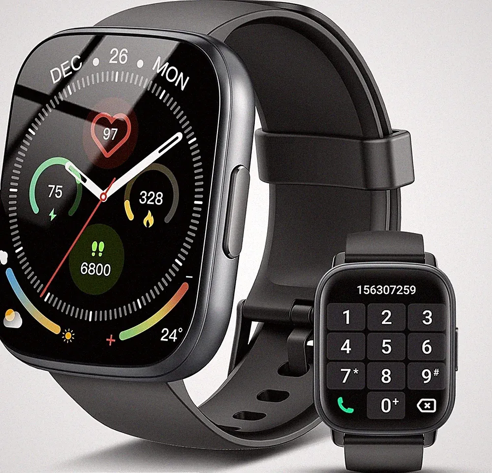 Smartwatch Herren Damen, 1.95" HD Smart Watch Bluetooth Anruf, Fitness Tracker