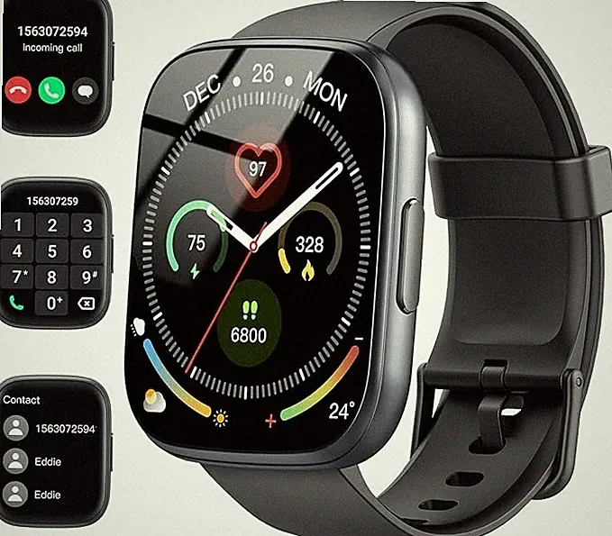 Smartwatch Herren Damen, 1,95"HD Touch Fitnessuhr mit Telefonfunktion