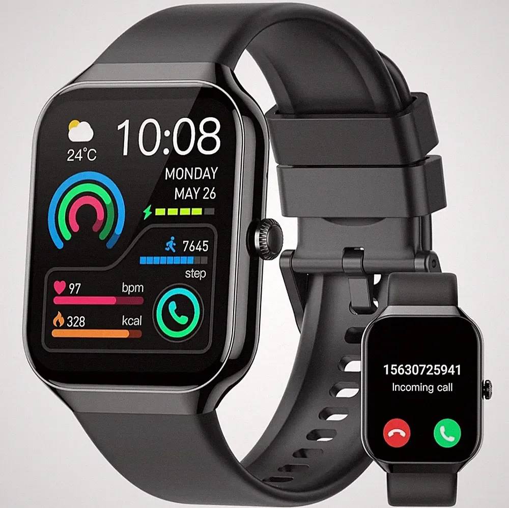 Smartwatch Herren Damen, 1.96" Fitnessuhr, , Herzfrequenz, SpO2, Sport