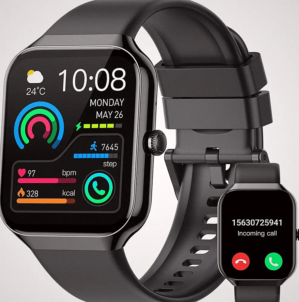 smartwatch herren damen, 1.96" fitnessuhr mit telefonfunktion, smart watch fi...