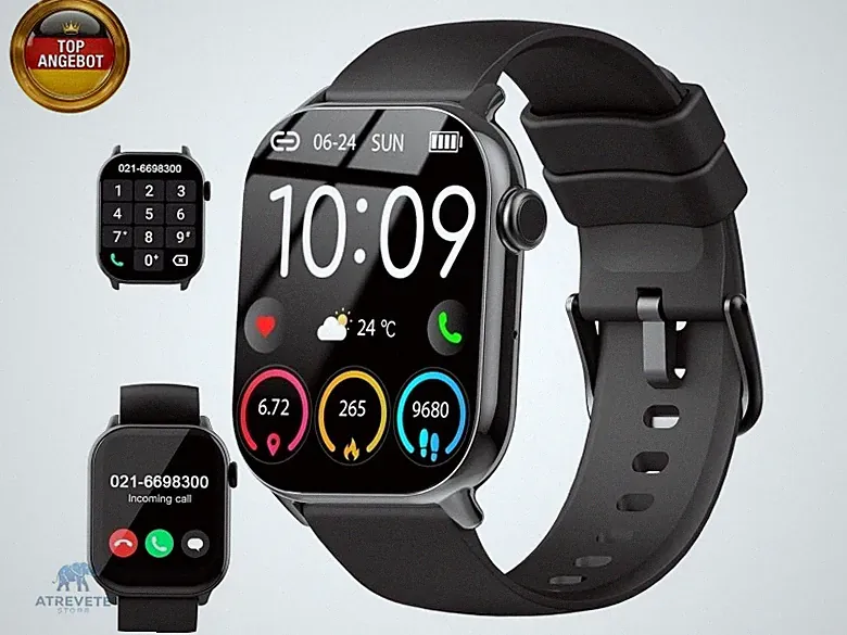 Smartwatch Herren Damen, 1,96" HD Smartwatch 2026 mit Telefonfunktion, Smart