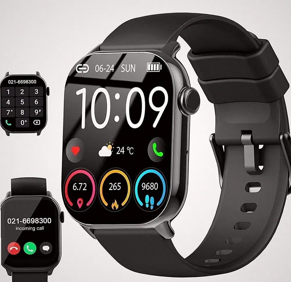Smartwatch Herren Damen 1,96 HD Telefonfunktion Fitnessuhr IP68 Android iOS 2026