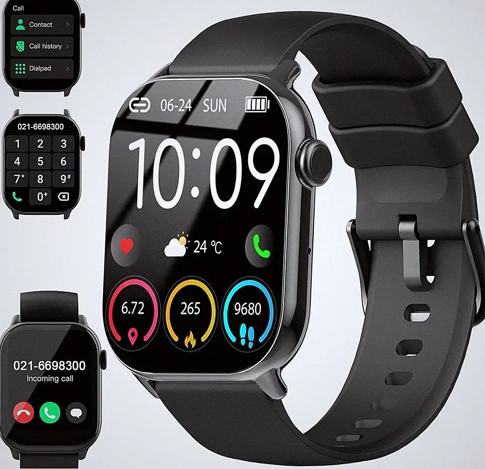 Smartwatch Herren Damen, 1,96"HD Touch Fitnessuhr mit Telefonfunktion, Smart
