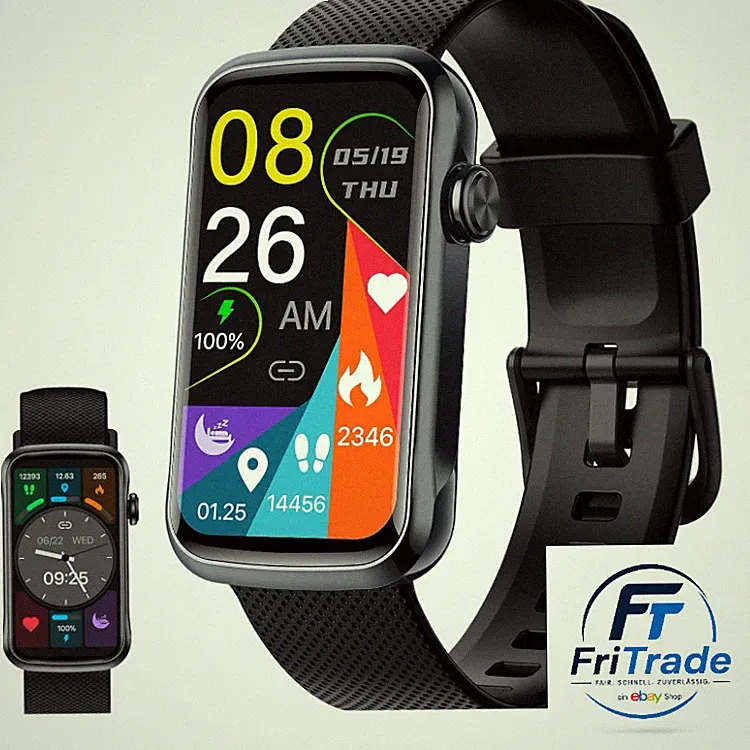 Smartwatch Herren Damen 157mm HD Fitnessuhr Bluetooth 54 12