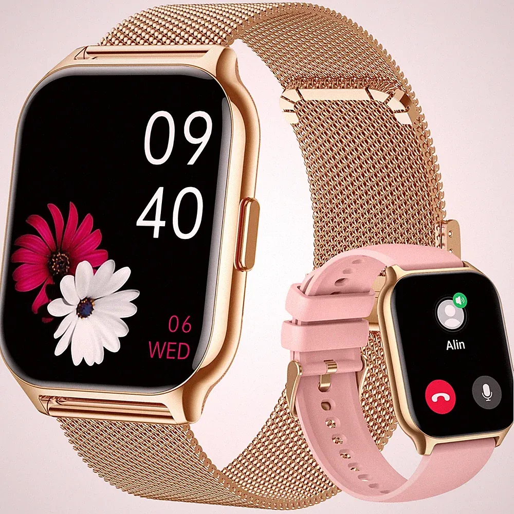 Smartwatch Herren Damen 2.01 Fitnessuhr mit Blutdruckmessung Telefonfunktion