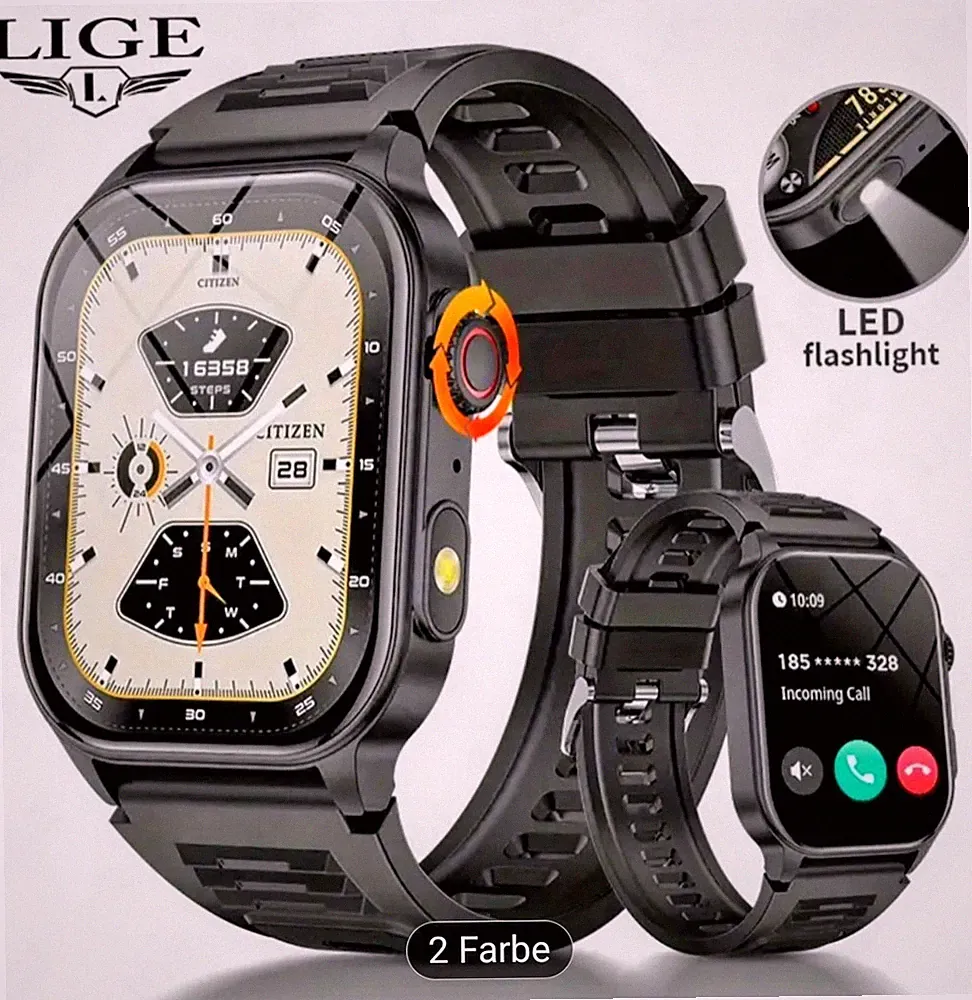 Smartwatch Herren Damen 2, 01 HD Touchscreen, Neu in OVP Beige!