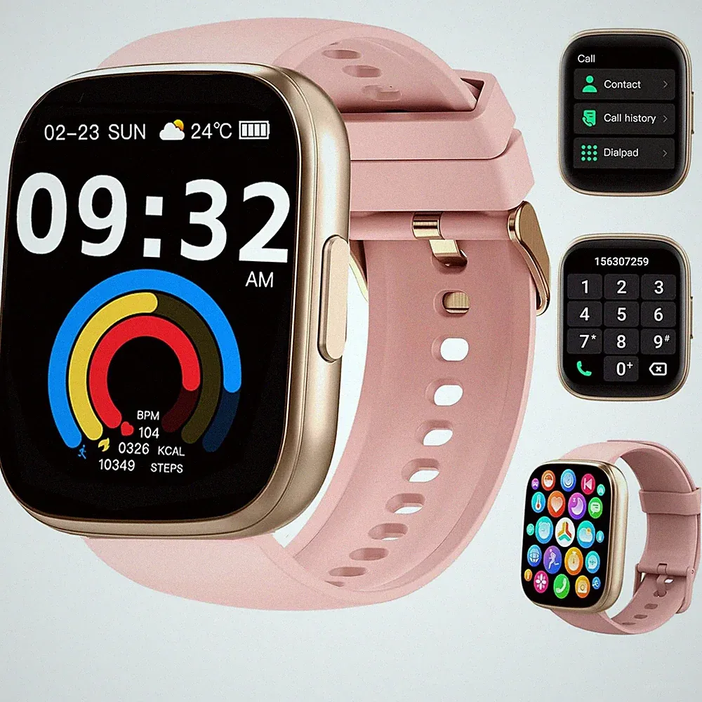 Smartwatch Herren Damen，2025 Neue 2.1" HD Touchscreen Fitnessuhr mit Telefonf...