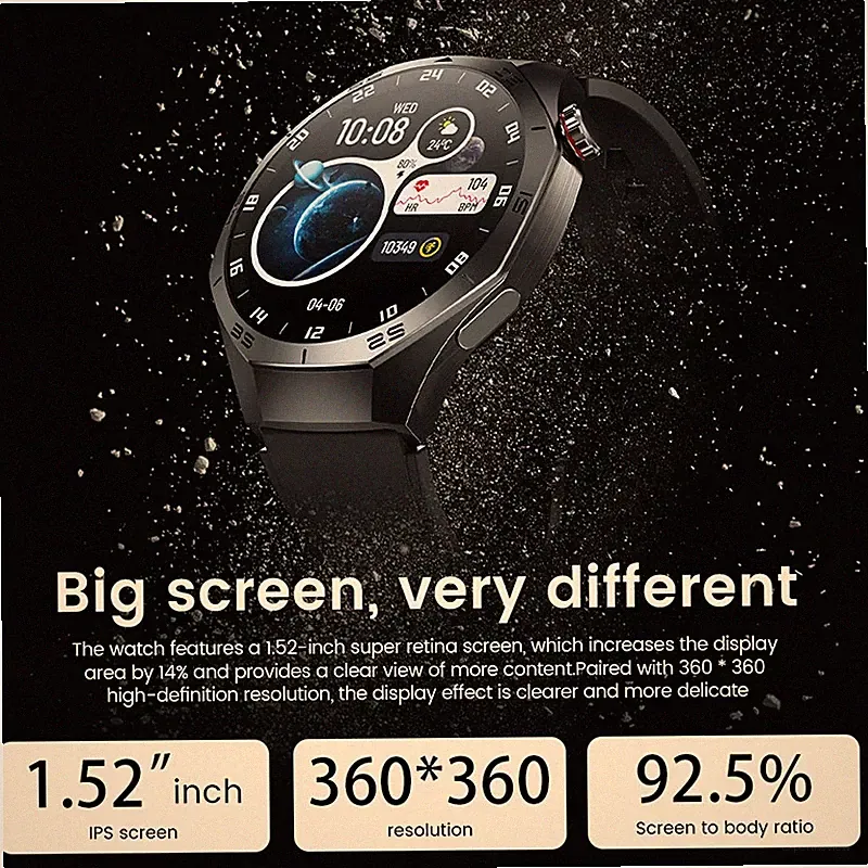 Smartwatch Herren Damen AMOLED für Sportler optimal kompatibel mit Android / IOS