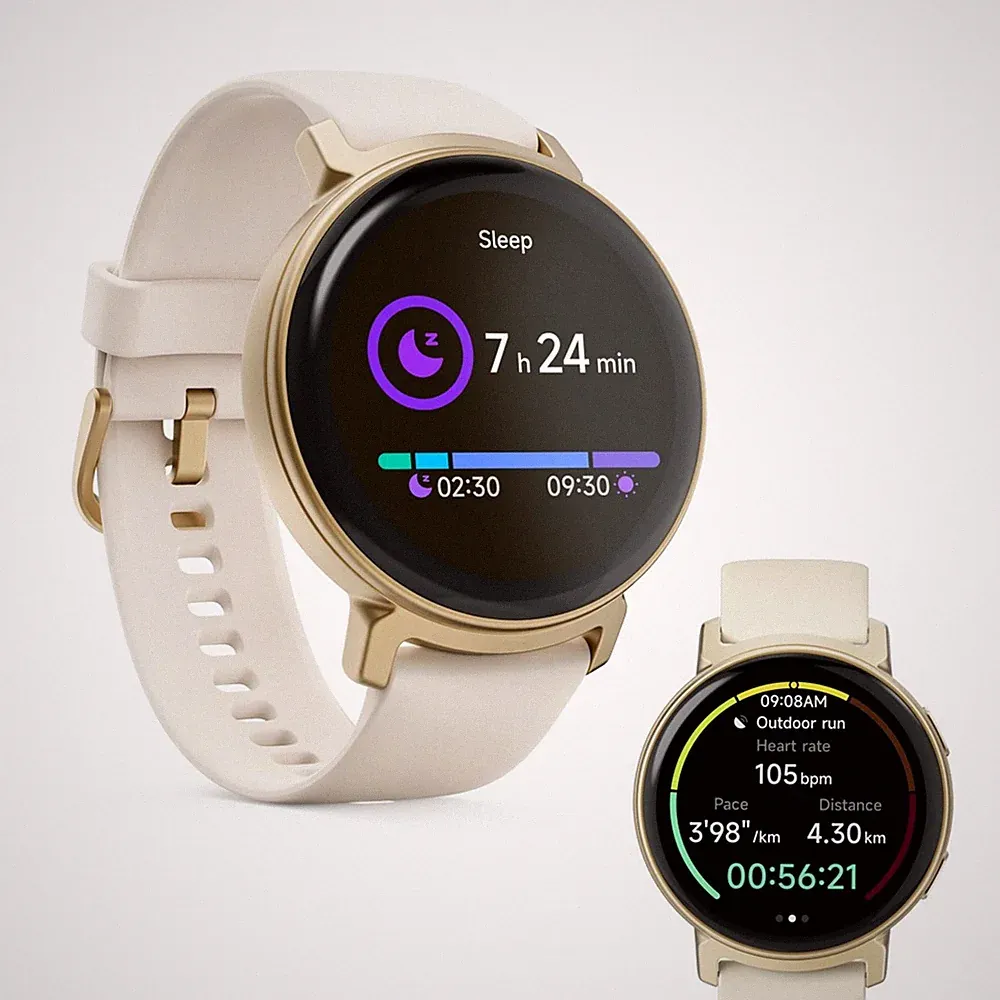 Smartwatch Herren Damen | Bluetooth 1,32“ AMOLED Display Fitness Tracker Telefon