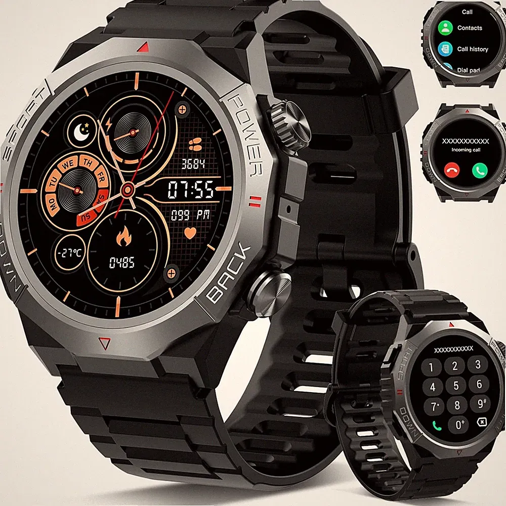 Smartwatch Herren Damen Bluetooth Anruf IP68 Sportuhr Fitness Tracker Puls