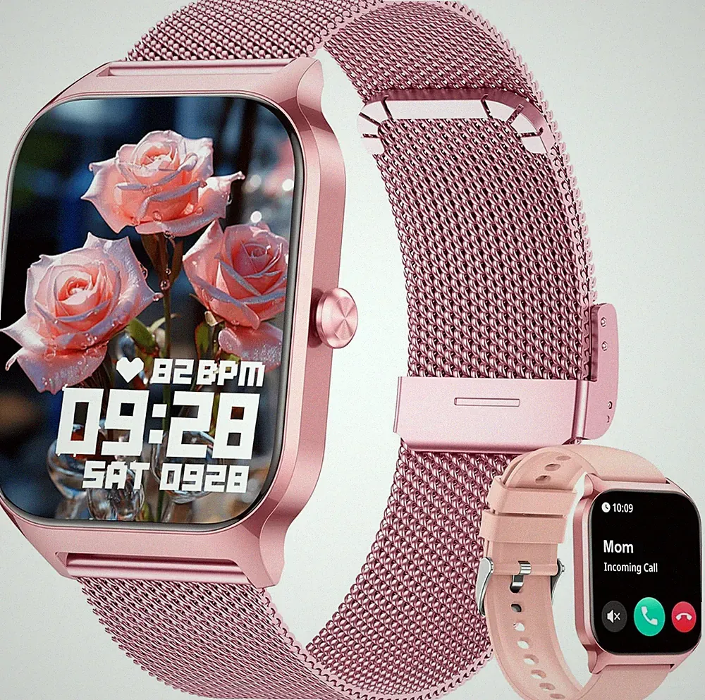 Smartwatch Herren Damen Blutdruckuhr Mit Bluetooth-Telefonie AI Fitness Tracker