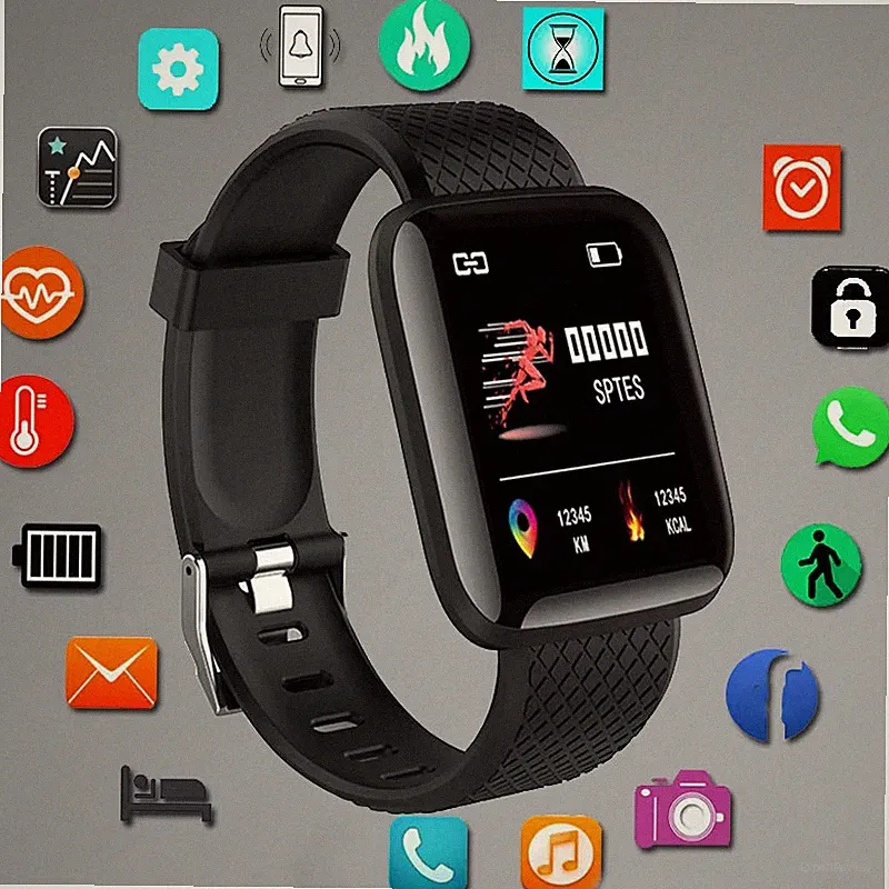 Smartwatch Herren Damen Fitness Tracker Uhr Sport Nachricht Android iOS