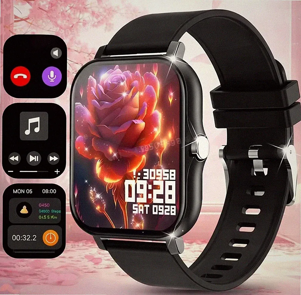 Smartwatch Herren Damen Fitnessuhr, Bluetooth