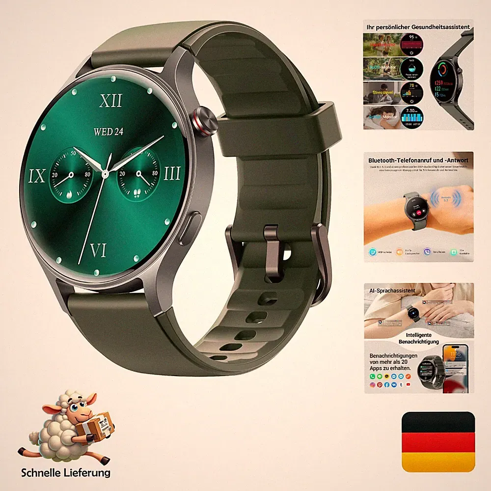 fitpolo smartwatch damen rund