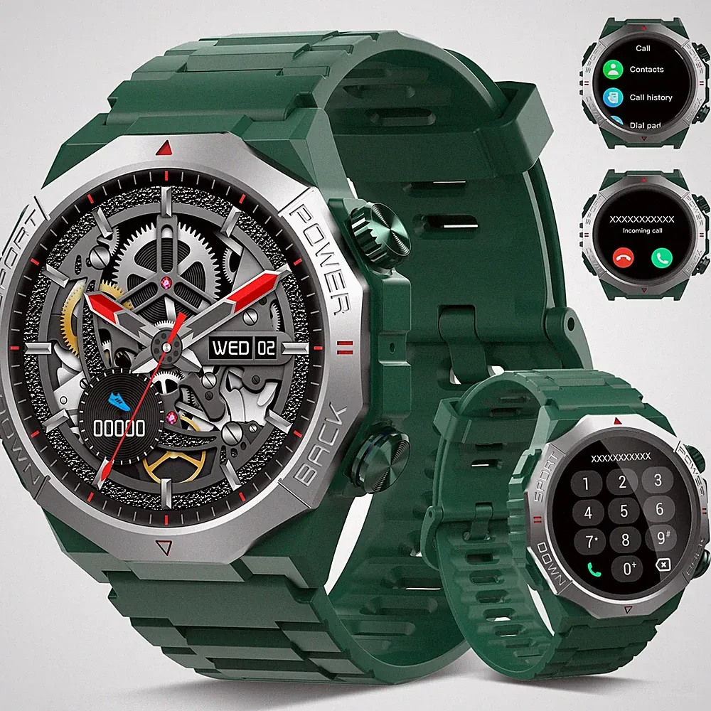 Smartwatch Herren Damen, Militär Smart Watch mit Telefonfunktion, 1,39"HD Tou...