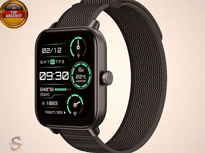 Smartwatch Herren Damen mit Alexa und Telefonfunktion, 1,8" Fitnessuhr mit 100