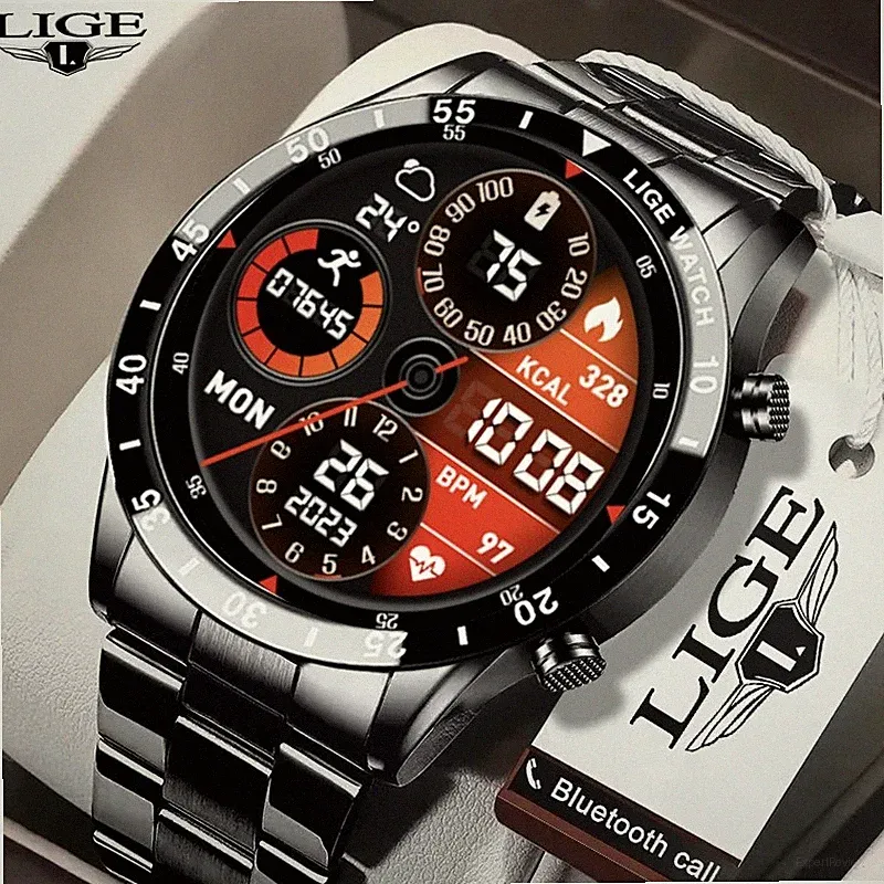 Smartwatch Herren Damen mit Bluetooth Anruf Herzfrequenz Fitnessuhr Wasserdicht