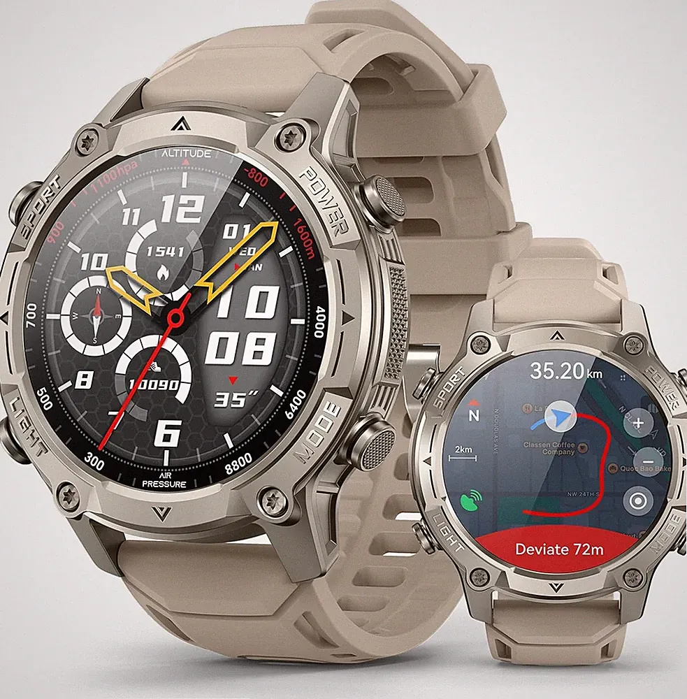 Smartwatch Herren Damen Mit Gps,Offline-Karten & 6-Satelliten-Navi, 5ATM Wasserd