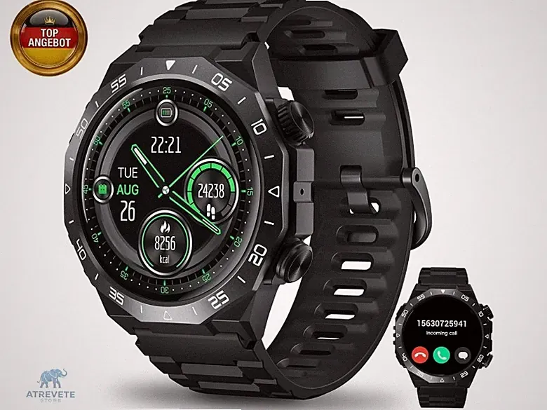 Smartwatch Herren Damen mit KI-Sprachassistent, 1,39" HD Fitnessuhr mit