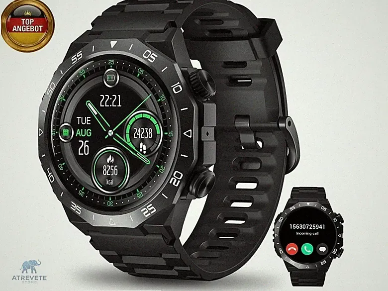 Smartwatch Herren Damen mit KI-Sprachassistent, 1,39" HD Fitnessuhr mit