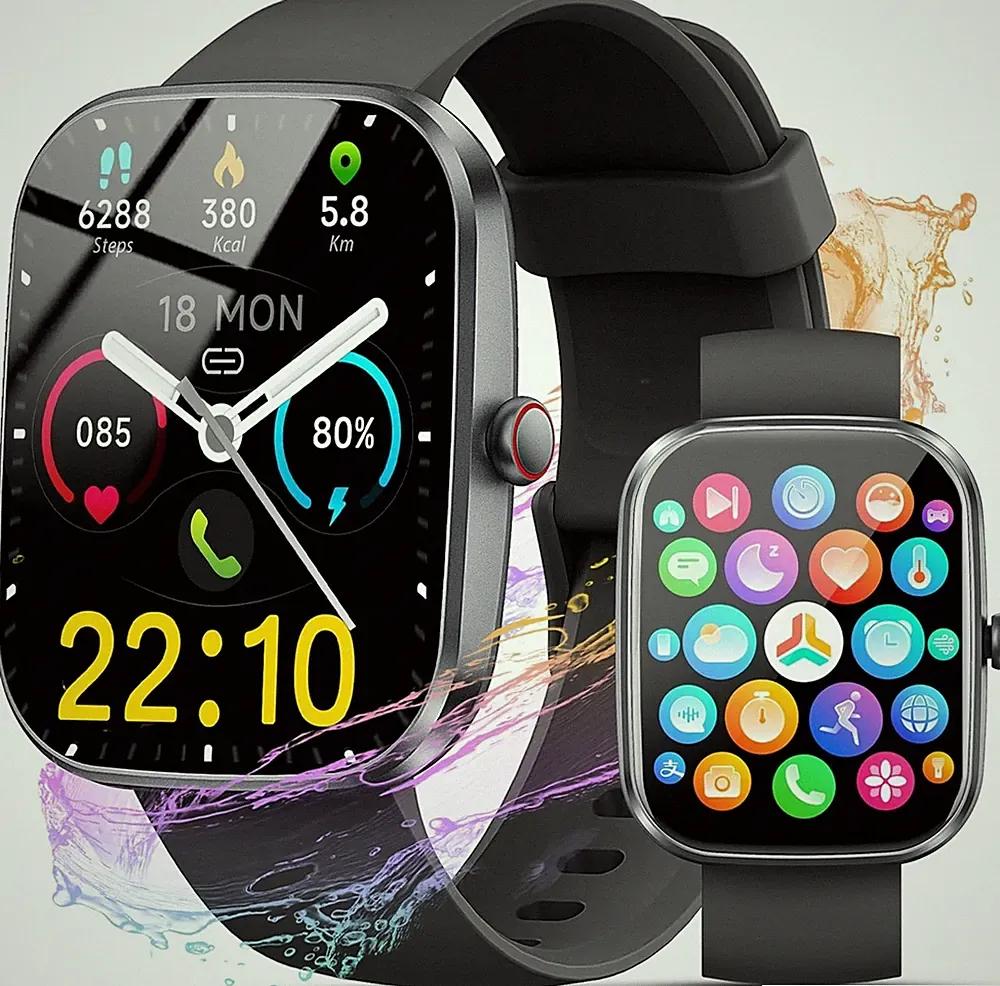 Smartwatch Herren Damen mit Telefonfunktion, 1.91" Fitnessuhr Damen, 100+Sportmo