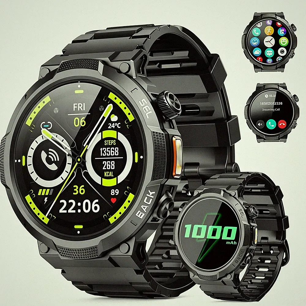 Smartwatch Herren Damen mit Telefonfunktion Armbanduhr Bluetooth Fitness Uhr