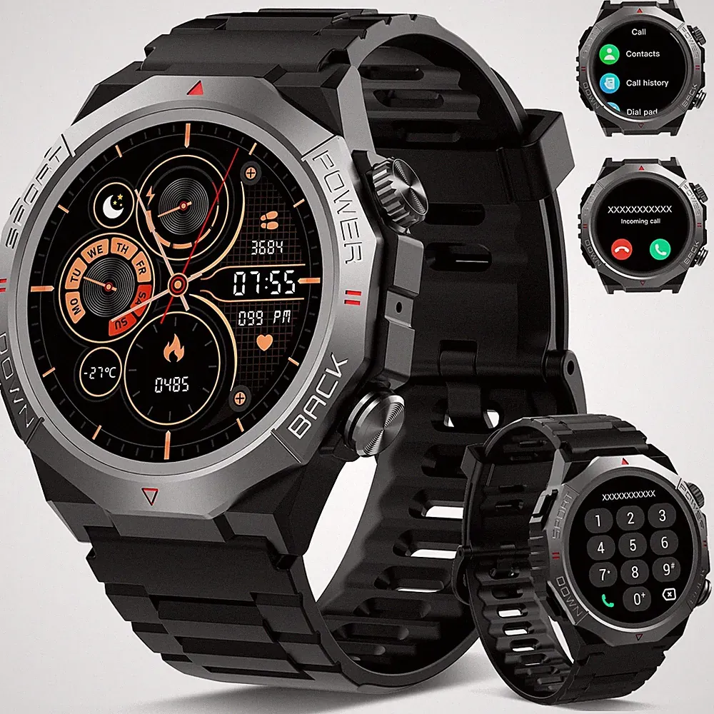 Smartwatch Herren Damen mit Telefonfunktion Armbanduhr Bluetooth Fitness Uhr