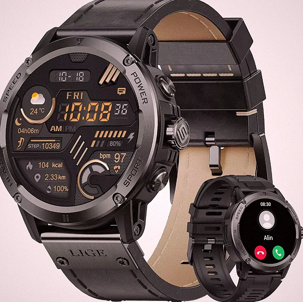 Smartwatch Herren Damen mit Telefonfunktion Armbanduhr für Xiaomi iPhone Huawei