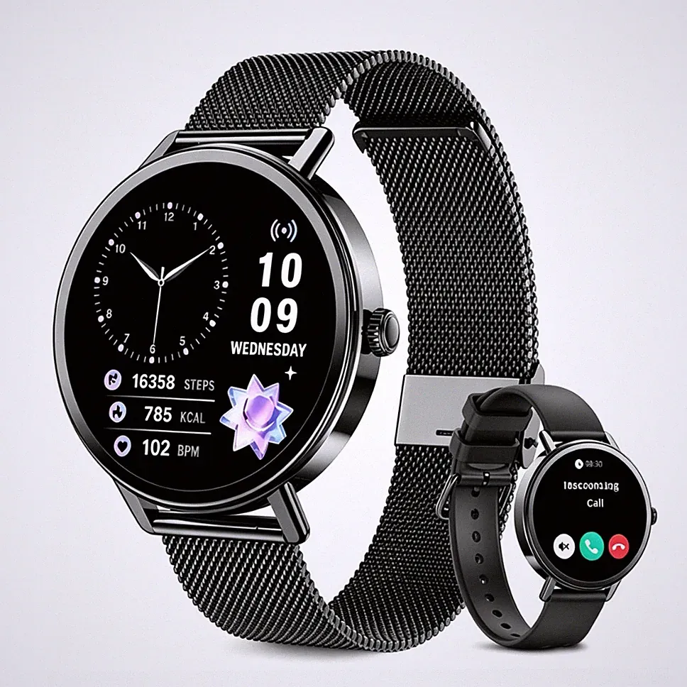 Smartwatch Herren Damen mit Telefonfunktion Fitnessuhr für Android & iOS Fitness