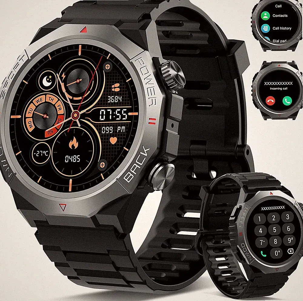 Smartwatch Herren Damen, Smart Watch mitTelefonfunktion 1,39" Touchscreen