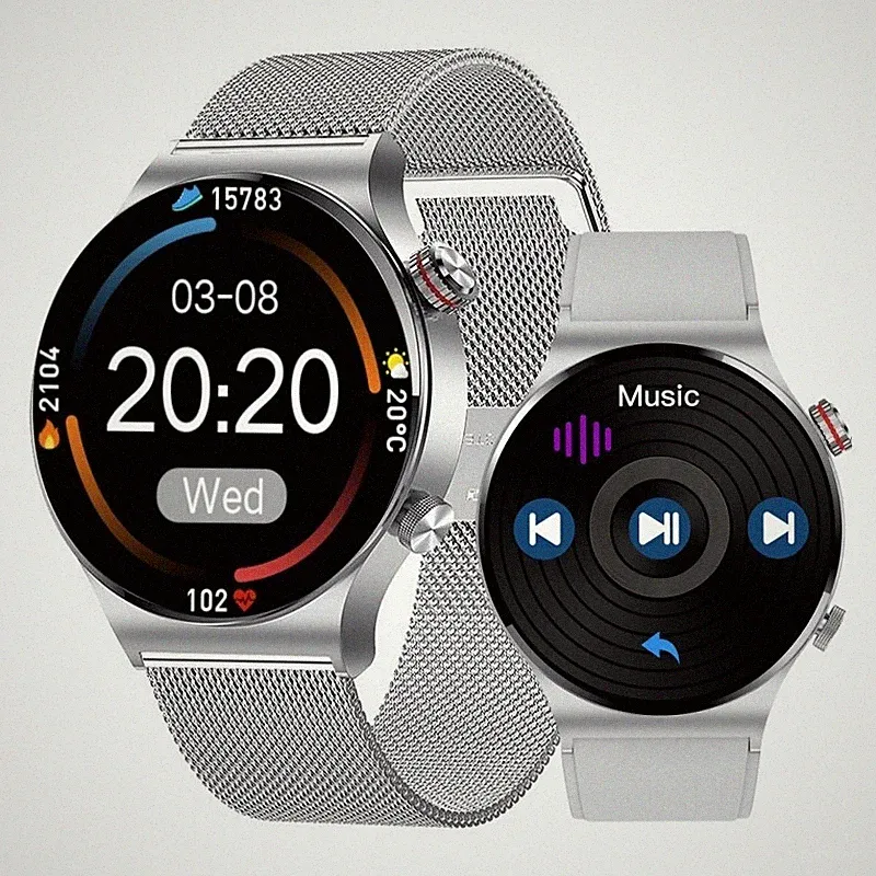 Smartwatch Herren Herzfrequenz Musikplayer Wasserdicht NFC Anruf für Android iOS