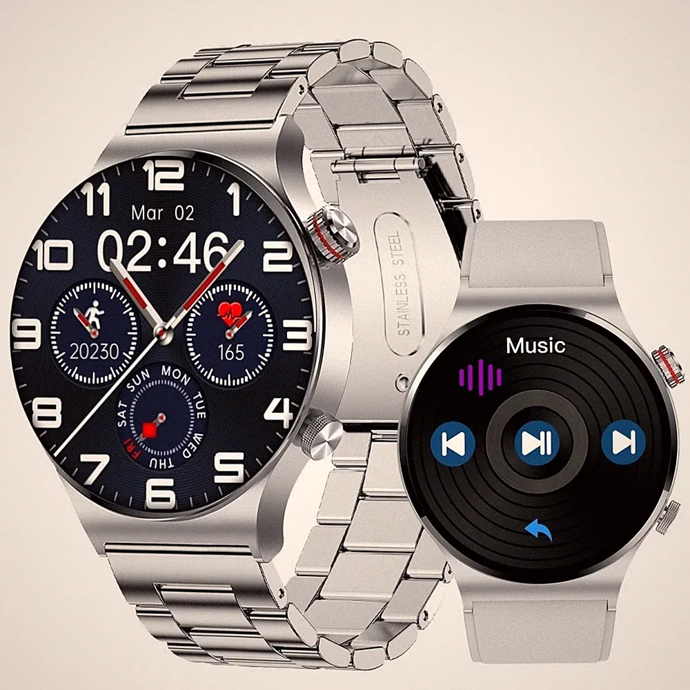 Smartwatch Herren Herzfrequenz Pulsuhr Fitnessuhr Schrittzähler NFC Wasserdicht